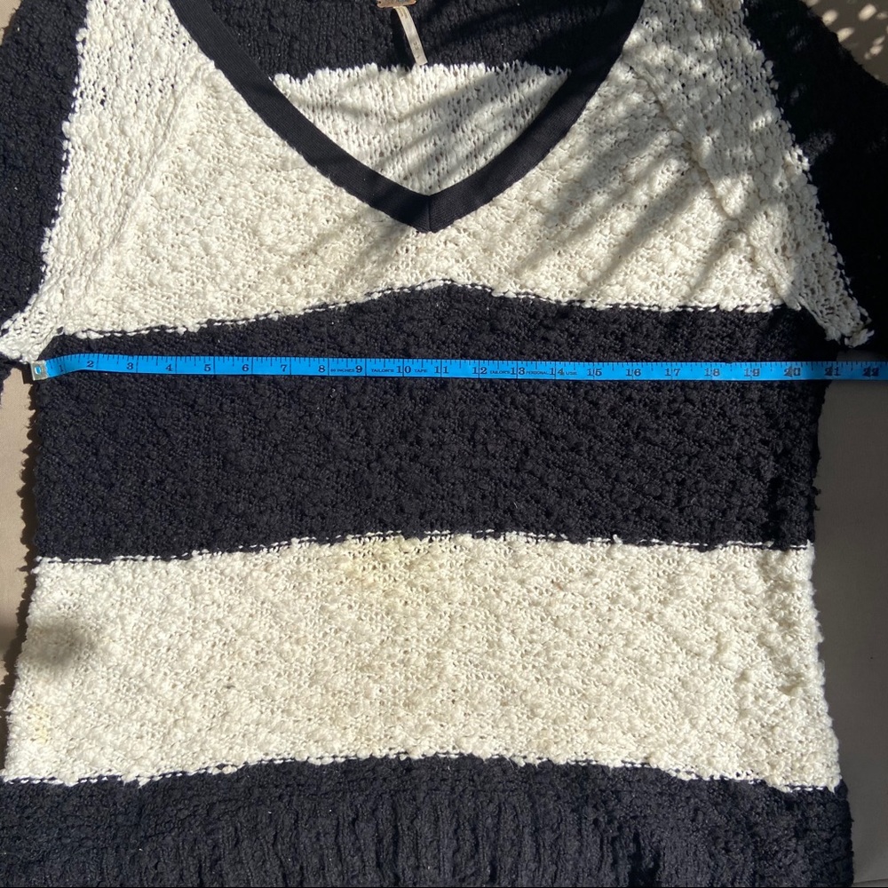 FREE PEOPLE black and cream knubby knit sweater - Picture 6 of 9